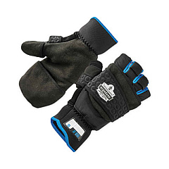 ergodyne ProFlex 816 Thermal Flip-Top Gloves, EN388: 3423X, 9" Long, Medium, Black, Pair (17343)