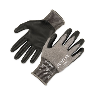 ergodyne ProFlex 7072 ANSI A7 Nitrile-Coated CR Gloves, EN388: 4X44F, 9" Long, Large, Gray, 12 Pairs (10304)