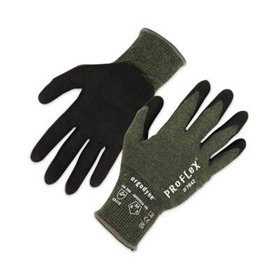 ergodyne ProFlex 7042 ANSI A4 Nitrile-Coated CR Gloves, EN388: 4X41D, 9" Long, Small, Green, 12 Pairs (10332)