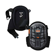 ergodyne ProFlex 345 Injected Gel Knee Pads, Long Cap, Hook and Loop Closure, One Size Fits Most, Black, Pair (18445)