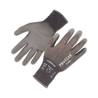 ergodyne ProFlex 7044 ANSI A4 PU Coated CR Gloves, EN388: 4X42D, 9" Long, X-Large, Gray, Pair (10495)