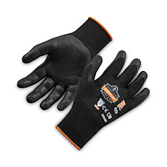 ergodyne ProFlex 7001 Nitrile-Coated Gloves, EN388: 4121X, 9" Long, Large, Black, 144 Pairs/Carton (17854)