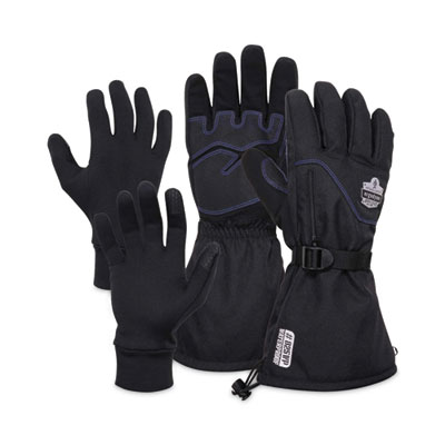 ergodyne ProFlex 825WP Thermal Waterproof Winter Work Gloves, X-Large, Black, Pair (17605)