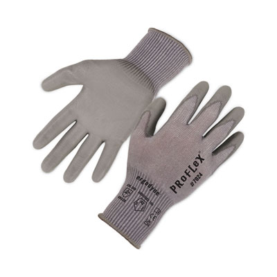 ergodyne ProFlex 7024 ANSI A2 PU Coated CR Gloves, EN388: 4X42B, 9" Long, Large, Gray, 12 Pairs (10394)