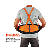 ergodyne ProFlex 100HV Economy Hi-Vis Spandex Back Support Brace, Medium, 30" to 34" Waist, Black/Orange (11883)