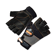 ergodyne ProFlex 901 Half-Finger Leather Impact Gloves, EN388: 3122X, Medium, Black, Pair (17783)