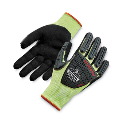 ergodyne ProFlex 7141 ANSI A4 DIR Nitrile-Coated CR Gloves, EN388: 4X42DP, 9" Long, X-Large, Lime, 72 Pairs/Carton (17835)