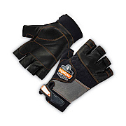 ergodyne ProFlex 901 Half-Finger Leather Impact Gloves, EN388: 3122X, X-Large, Black, Pair (17785)