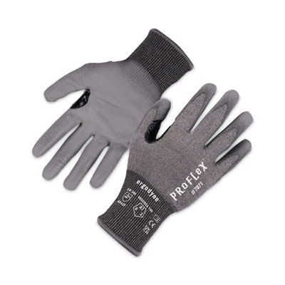 ergodyne ProFlex 7071 ANSI A7 PU Coated CR Gloves, EN388: 4X42F, 9" Long, Medium, Gray, Pair (18073)