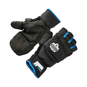 ergodyne ProFlex 816 Thermal Flip-Top Gloves, EN388: 3423X, 9" Long, XX-Large, Black, Pair (17346)