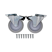 Rubbermaid Commercial Caster Kit for Mega BRUTE Mobile Collector, Swivel Mount Plate, 5" Wheel, Black, 2/Set (FG9W71L1GRAY)