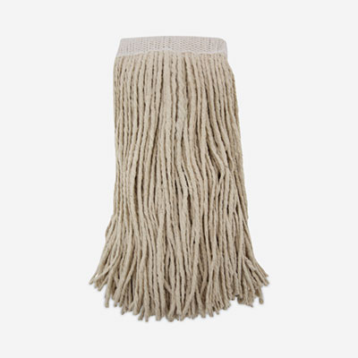 Boardwalk Mop Head, Premium Saddleback Head, Cotton Fiber, 24 oz, White, 12/Carton (324C)