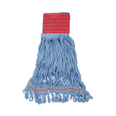 Boardwalk Pro Loop Web/Tailband Mop Head, Cotton/Polyester/Rayon, Large, Blue, 12/Carton (1800LBDZ)
