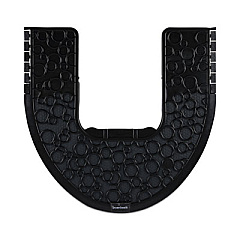 Boardwalk Commode Mat 2.0 Disposable Toilet Floor Mat, U-Shaped, Black/Gray Non-Slip Surface, 22" x 22", 6/Carton (CMBB)