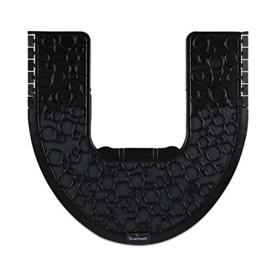 Boardwalk Commode Mat 2.0 Disposable Toilet Floor Mat, U-Shaped, Black/Gray Non-Slip Surface, 22" x 22", 6/Carton (CMBB)