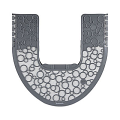 Boardwalk Commode Mat 2.0 Disposable Toilet Floor Mat, U-Shaped, Gray/White Non-Slip Surface, 22" x 22", 6/Carton (CMGW)