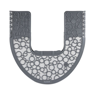 Boardwalk Commode Mat 2.0 Disposable Toilet Floor Mat, U-Shaped, Gray/White Non-Slip Surface, 22" x 22", 6/Carton (CMGW)