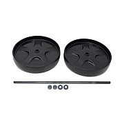 Rubbermaid Commercial Wheel and Axle Kit for Janitorial Cleaning Cart, 8" Wheel, Black/Gray/Silver, 2/Set (9T73L9GRA)