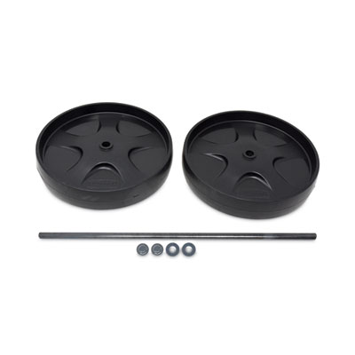 Rubbermaid Commercial Wheel and Axle Kit for Janitorial Cleaning Cart, 8" Wheel, Black/Gray/Silver, 2/Set (9T73L9GRA)