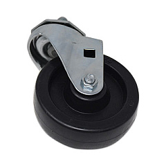Rubbermaid Commercial Replacement Bayonet-Stem Swivel Casters, Threaded Stem (0.5" x 1"), 4" Hard Rubber Wheel, Black (FG9T18L10000)