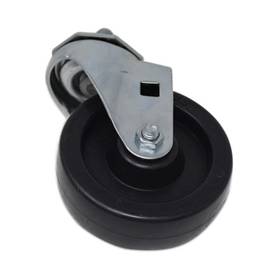 Rubbermaid Commercial Replacement Bayonet-Stem Swivel Casters, Threaded Stem (0.5" x 1"), 4" Hard Rubber Wheel, Black (FG9T18L10000)