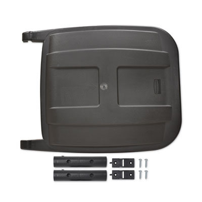 Rubbermaid Commercial 50 Gallon Rollout Container Replacement Lid, 24 x 28.5 x 2.5, Black (FG9W27L2BLA)