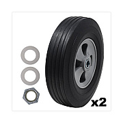 Rubbermaid Commercial Tilt Truck Wheels, 340 lb Weight Capacity (170 lb Per Wheel), 10" Wheel, Black, 2/Set (FG1004L30000)