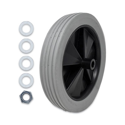 Rubbermaid Commercial Tilt Truck Wheels, 300 lb Weight Capacity, 12" Wheel, Gray (FG1011L10000)