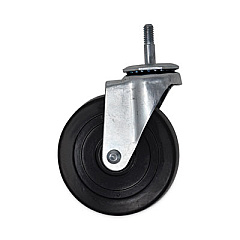 Rubbermaid Commercial Replacement Bayonet-Stem Swivel Casters, Threaded Stem (0.31" x 1.63"), 5" Hard Rubber Wheel, Black (FG1314L30000)