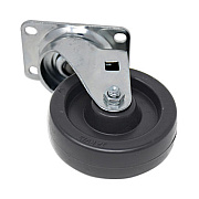 Rubbermaid Commercial Replacement Plate Casters, Rigid Mount Plate, 4" Phenolic Wheel, Black (FG4608L30000)