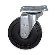 Rubbermaid Commercial Replacement Plate Casters, Rigid Mount Plate, 5" Polypropylene Wheel, Black (FG4614L30000)