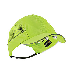 ergodyne Skullerz 8960 Bump Cap with LED Lighting, Short Brim, Lime Green (23377)