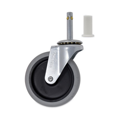 Rubbermaid Commercial Replacement Bayonet-Stem Swivel Casters, Grip Ring Stem, 4" Soft Rubber Wheel, Black (FG3424L60000)
