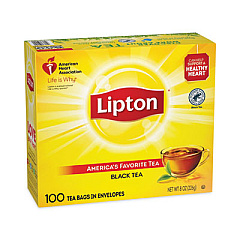 Lipton Tea Bags, Black, 100/Box (291)
