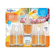 BRIGHT Air Electric Scented Oil Air Freshener Refill, Hawaiian Blossoms and Papaya, 0.67 oz Bottle, 5/Pack (900668)