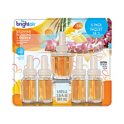 BRIGHT Air Electric Scented Oil Air Freshener Refill, Hawaiian Blossoms and Papaya, 0.67 oz Bottle, 5/Pack, 6 Pack/Carton (900668CT)