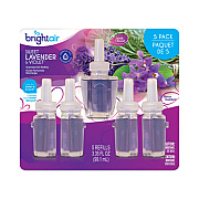 BRIGHT Air Electric Scented Oil Air Freshener Refill, Sweet Lavender and Violet, 0.67 oz Bottle, 5/Pack, 6 Pack/Carton (900670CT)