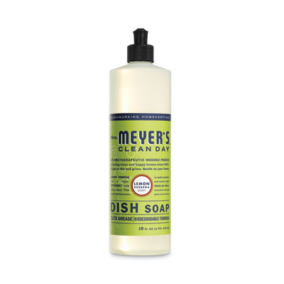 Mrs. Meyer's Dish Soap, Lemon Scent, 16 oz, Bottle, 6/Carton (372575)