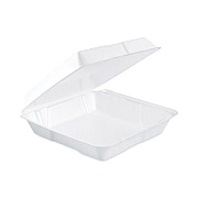 Dart Insulated Foam Hinged Lid Containers, 9.3 x 9.5 x 3, White, 200/Pack, 2 Packs/Carton (95HT1)