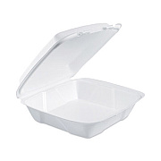 Dart Insulated Foam Hinged Lid Containers, 9.01 x 9.4 x 3, White, 100/Pack, 2 Packs/Carton (90HT1)