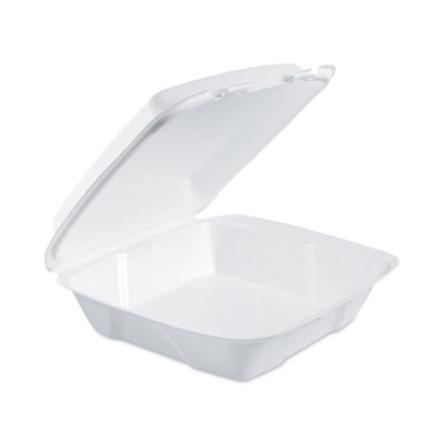 Dart Insulated Foam Hinged Lid Containers, 9.01 x 9.4 x 3, White, 100/Pack, 2 Packs/Carton (90HT1)