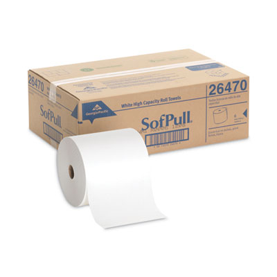 Georgia Pacific Professional SofPull Hardwound Roll Paper Towel, Nonperforated, 1-Ply, 7.87" x 1,000 ft, White, 6 Rolls/Carton (26470)