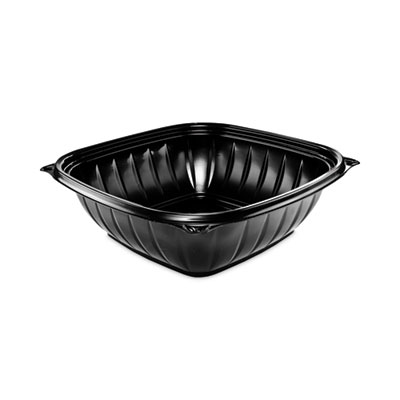 Dart PresentaBowls Pro Black Square Bowls, 48 oz, 8.5 x 8.5 x 2.6, Plastic, 63/Bag, 4 Bags/Carton (B48SB)
