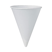 SOLO Cone Water Cups, ProPlanet Seal, 4 oz, Paper, White, 200/Pack (4BR)