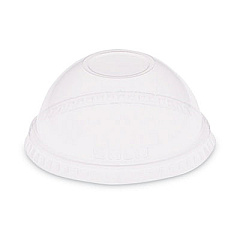 SOLO Dome-Top Cold Cup Lids, Fits 2.5 oz to 9 oz Cold Cups, Plastic, Clear, 2,500/Carton (DL620)