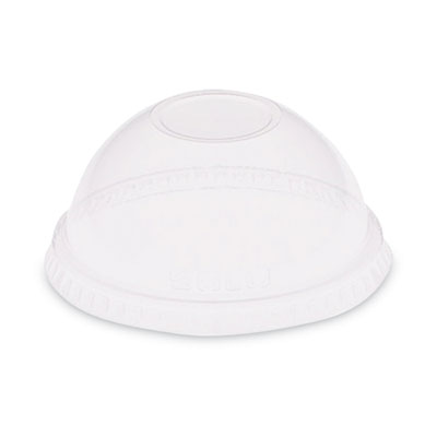SOLO Dome-Top Cold Cup Lids, Fits 2.5 oz to 9 oz Cold Cups, Plastic, Clear, 2,500/Carton (DL620)