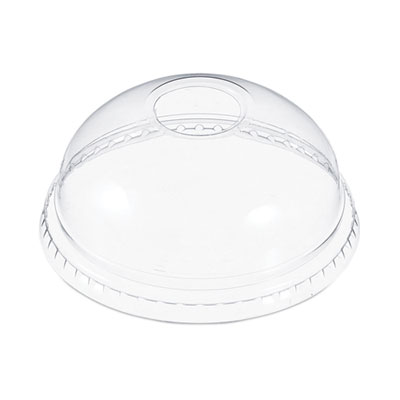 SOLO Dome-Top Cold Cup Lids, Fits 12 oz to 24 oz Cold Cups, Plastic, Clear, 1,000/Carton (DLR16)