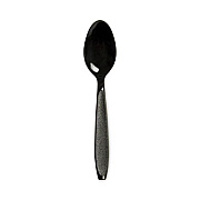 SOLO Impress Heavyweight Full-Length Polystyrene Cutlery, Spoon, Plastic, Black, 1,000/Carton (HSKT)