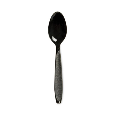 SOLO Impress Heavyweight Full-Length Polystyrene Cutlery, Spoon, Plastic, Black, 1,000/Carton (HSKT)