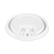 SOLO Lift Back and Lock Tab Lids for Paper Cups, Fits 8 oz Hot Cups, Plastic, White, 100/Sleeve, 10 Sleeves/Carton (LB3081)